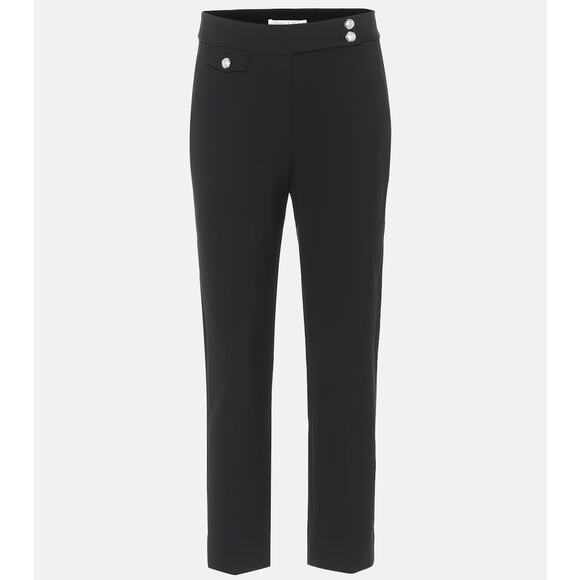 Veronica Beard Renzo Straight Leg Silver Button Pants Black Sz 14 Office - Picture 4 of 9